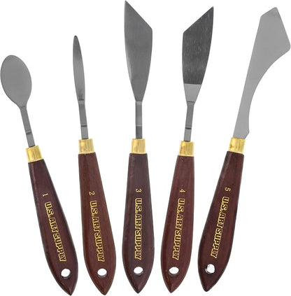 U.S. Art Supply 5-Piece Artist Stainless Steel Palette Knife Set by USArtSupply