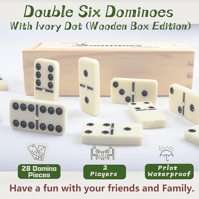 Smilejoy Dominoes Set for Adults, Domino Set for Classic Board Games, Double 6 - Image 3