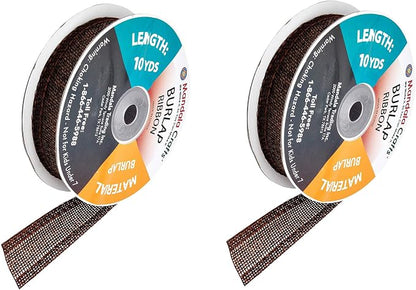 Mandala Crafts Brown Burlap Ribbon 1 Inch Wide Jute Ribbons - Image 2