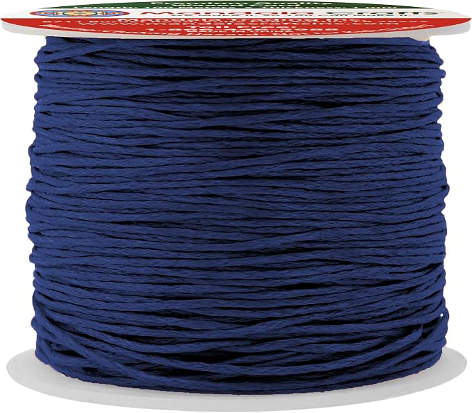 Mandala Crafts 1mm 109 Yards Navy Blue Cotton Waxed Cord by MandalaCrafts
