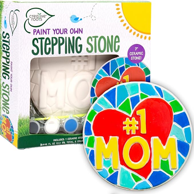 Creative Roots Paint Your Own #1 MOM Stepping Stone, Craft Kits by CreativeRoots
