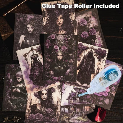 Gothic Scrapbook Paper Set, Scrapbooking, DIY Projects, and Art Supplies - Image 3