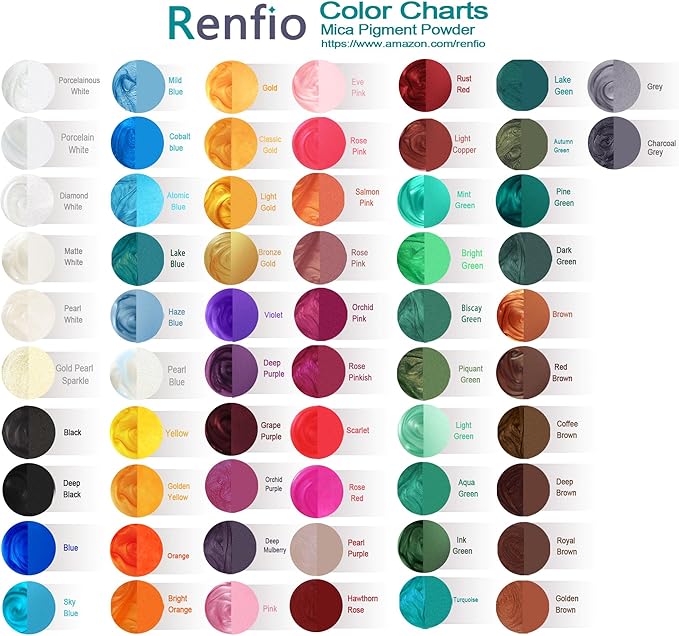 Renfio Mica Powder Pigment Natural Fine Powdered Pigments Pearl Shimmer Epoxy - Image 3