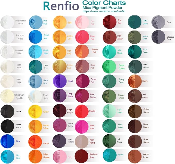 Renfio 100g Mica Powder Pigment, Metallic Natural Dye Mineral Pearl Shimmer - Image 3