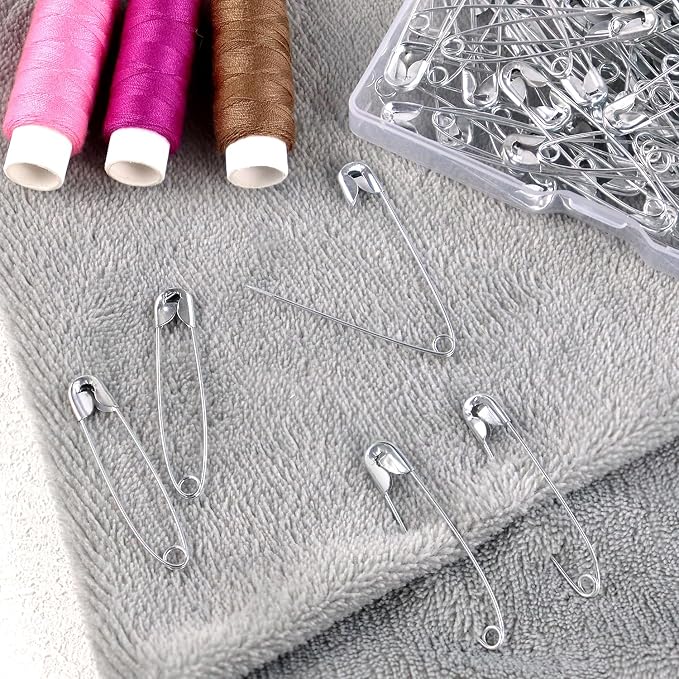 100 Pack Silver Safety Pins Assorted, Galvanized Steel Bulk Safety Pins - Image 6