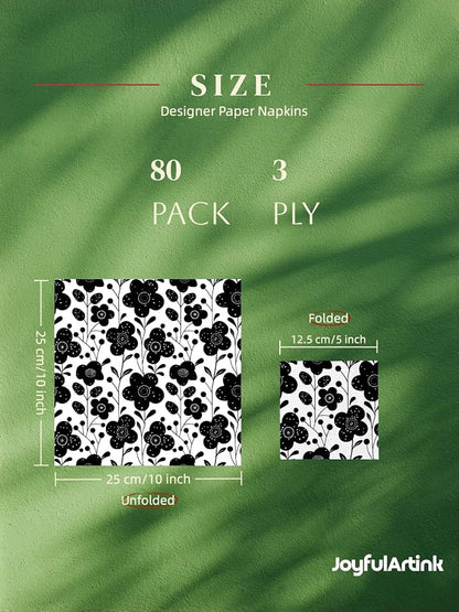 80 pack Designer Cocktail Beverage Napkins, 3-Ply 5x5-inches Disposable - Image 3