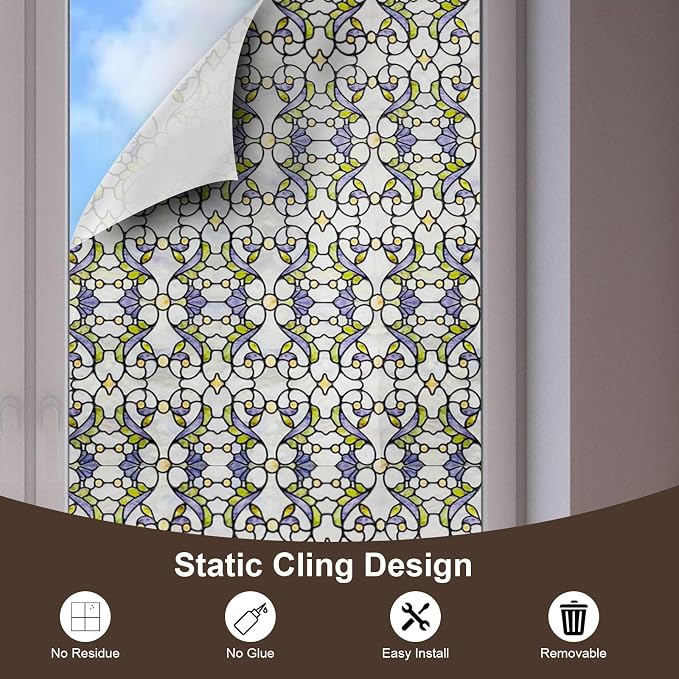 3D Stained Glass Window Film, Decorative Window Privacy Film - Image 5