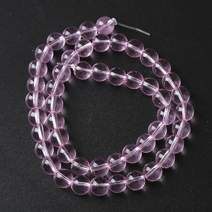 6mm 60pcs Smooth Rose Pink Glass Beads Quartz Crystal Round Loose Beads - Image 5