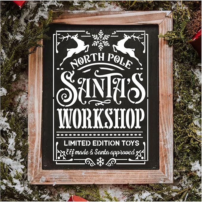 10 Pieces Christmas Stencils Reusable, 8 X 11 Inch Holiday Farm Fresh Christmas - Image 6