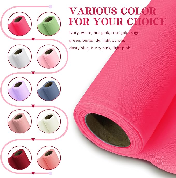 Horbaunal Hot Pink Chiffon Fabric by The Yard, 1 Yard Continuous Sheer Fabric - Image 2