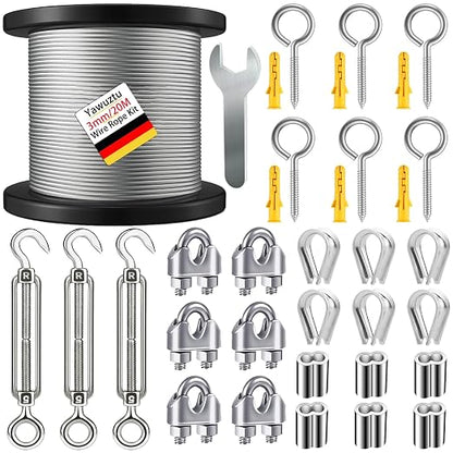 1/8 Inch Heavy-Duty Stainless Steel Cable 65FT Wire Rope by Unknown