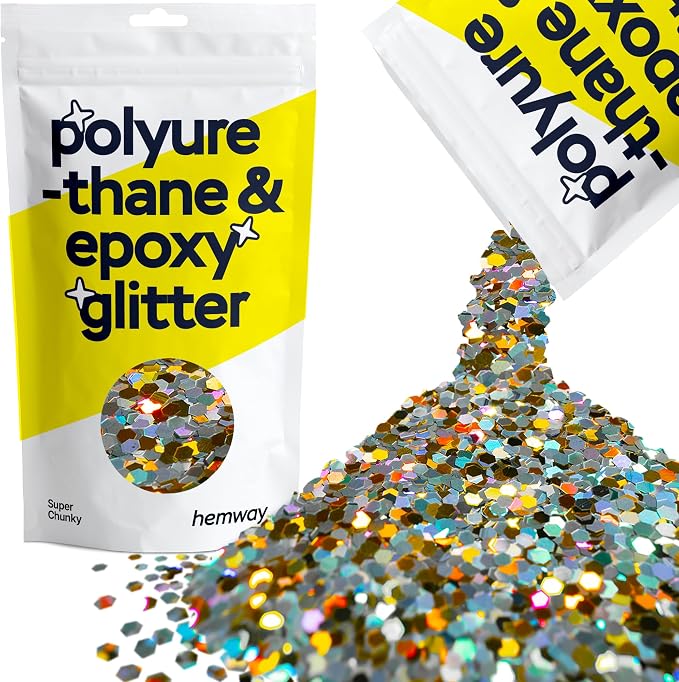 Hemway Glitter for Resin 100g Gold Silver Holographic Metallic Crystals for by Hemway