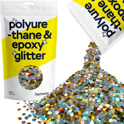 Hemway Glitter for Resin 100g Gold Silver Holographic Metallic Crystals for by Hemway