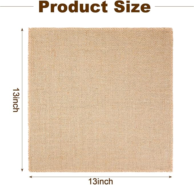 Preboun 5 Pcs Burlap Squares Multipurpose Natural Burlap Placemats Bulk - Image 4