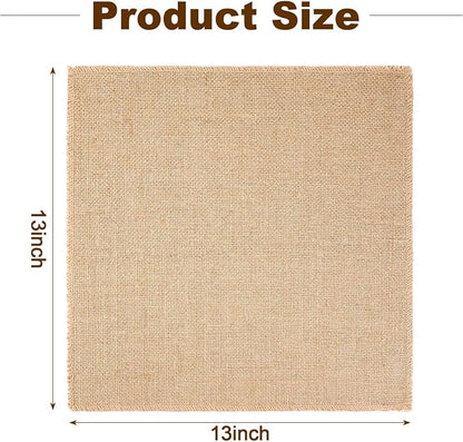 Preboun 5 Pcs Burlap Squares Multipurpose Natural Burlap Placemats Bulk - Image 4