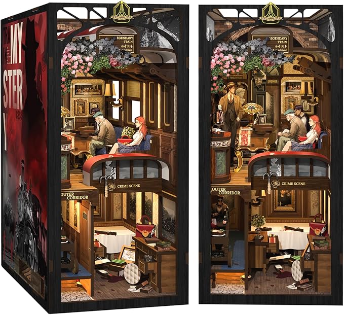 CUTEBEE Book Nook Kit, DIY Booknook Miniature House Tiny House 3D Wooden Puzzle by CUTEBEE