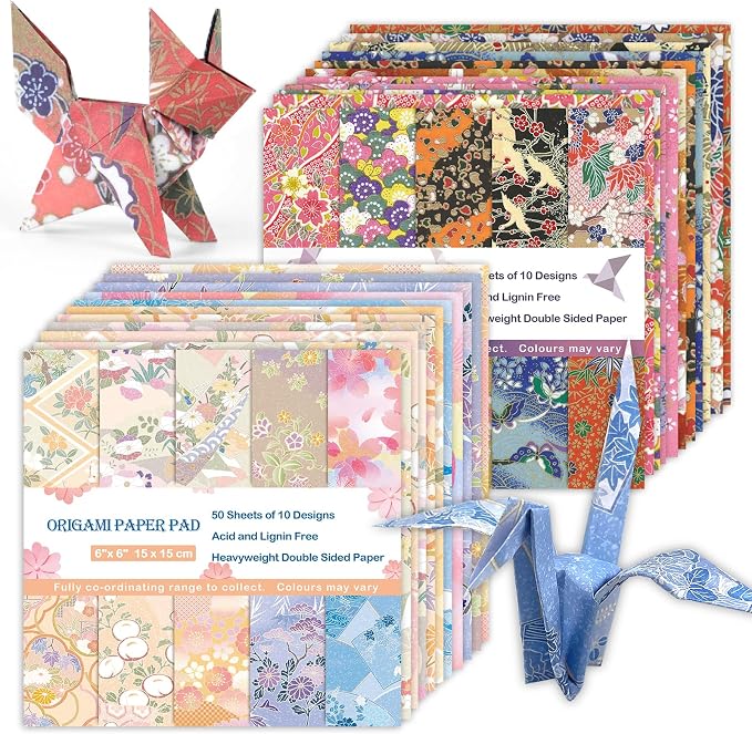 Origami Paper Kit 100 Sheets 6 Inch Square Double Sided Color 20 Vivid Colors by Bestartsuppliesforyou