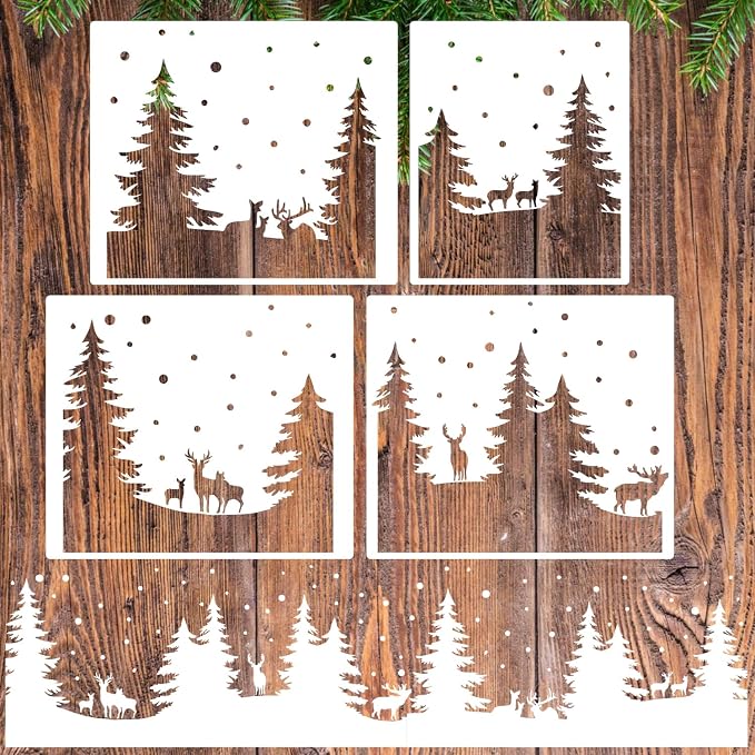 Christmas Stencils for Window Glass Large Christmas Stencils for Door Mats by zosylley