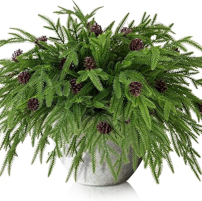 Watayo 10 Pcs Christmas Norfolk Pine Branches by Watayo