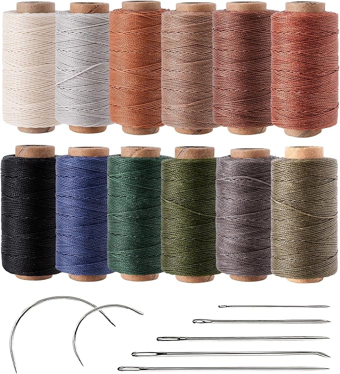 Round Polyester Waxed Thread 0.55mm, 12 Neutral Colors 76 Yards/Spool Wax by Wearecommittedtohelpingpeoplecreatebeautifuluniqueandpersonalizedhandcraftedcreations