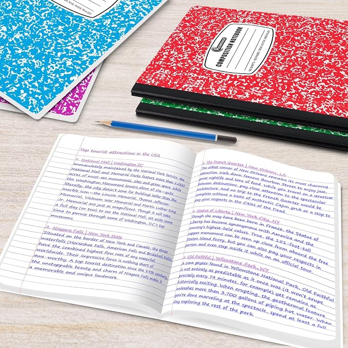 Rosmonde 5000 Pack Composition Notebooks Bulk, Wide Ruled, 200 Pages, 9-3/4 x - Image 4