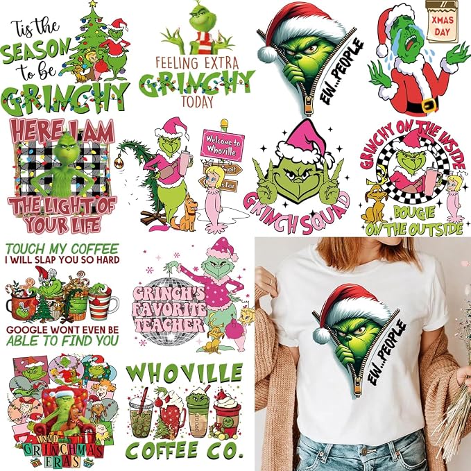 Christmas Iron on Decals Transfer, Funny Christmas Heat Transfer Stickers Iron by Baboieswithyou