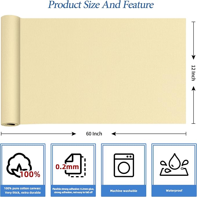 KING MOUNTAIN Canvas Iron on Patch, Waterproof 100% Cotton Fabric Repair Patch - Image 3