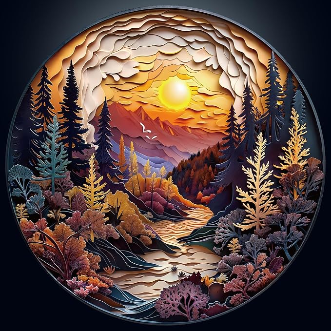 masseruon Round Puzzles for Adults 1000 Pieces-Naturelish Puzzle-26.6x26.6in by MASSERUON