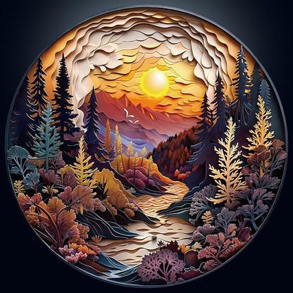 masseruon Round Puzzles for Adults 1000 Pieces-Naturelish Puzzle-26.6x26.6in by MASSERUON