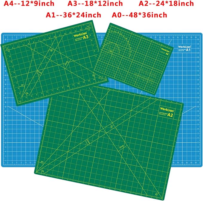 WORKLION 24" x 36" Large Self Healing PVC Cutting Mat, Double Sided, Gridded - Image 3