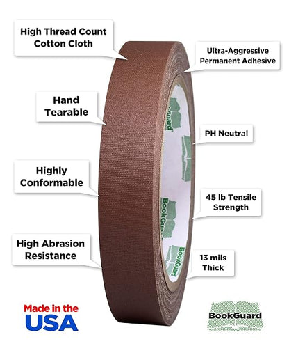 BookGuard 0.75 inch Premium Bookbinding Repair Cloth Tape, 15 Yard Roll - Image 5
