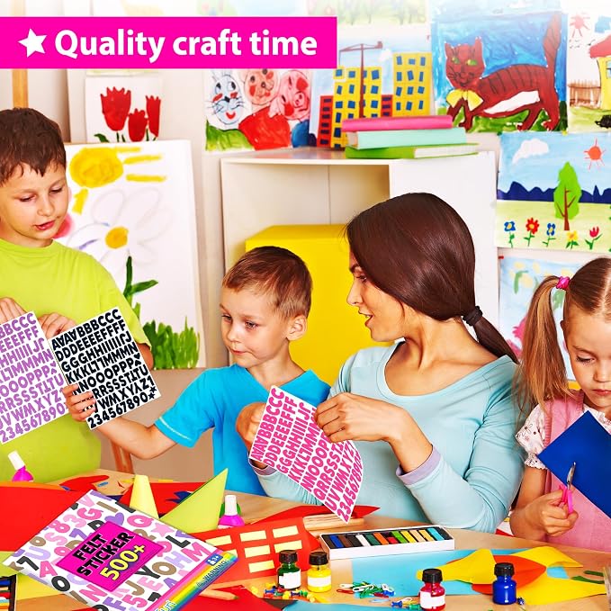 KRAFUN Black and Pink Felt Sticker Kit - Image 6
