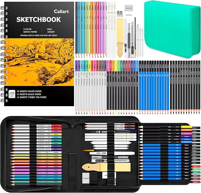 Caliart 176PCS Art Supplies Sketching Kit by Caliart