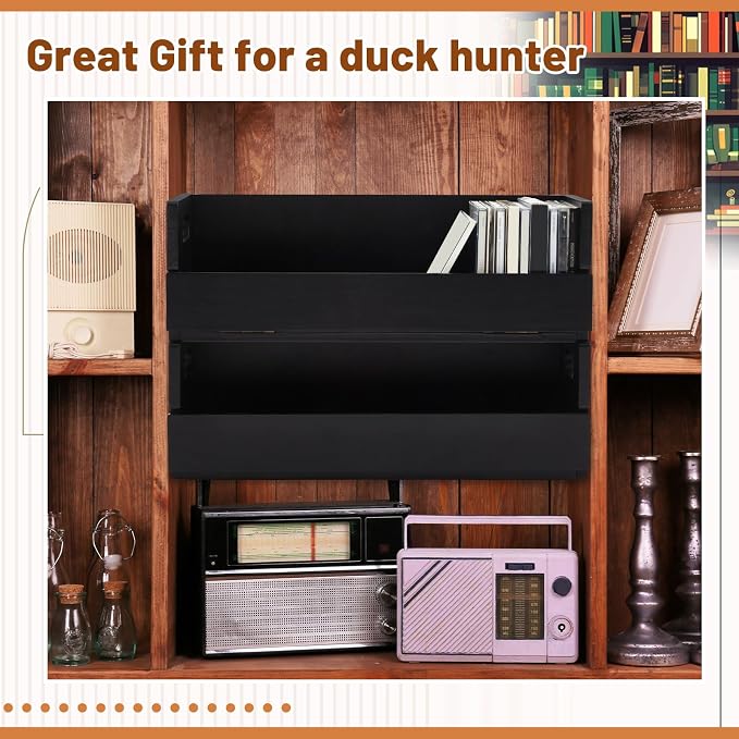 1 Set Wooden CD Storage Box Holder Shelf Cassette Tape Display Racks - Image 7