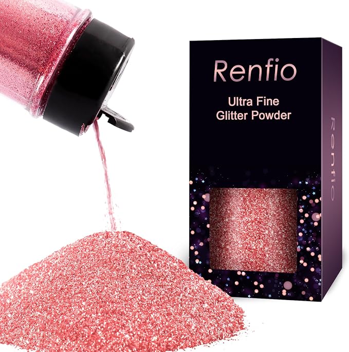 Renfio Ultra Fine Glitter Powder Metallic Resin Glitter 2.11 Oz PET Flakes by Renfio