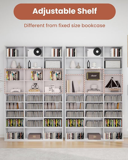 DVD Storage Shelf with Adjustable Shelves, 8-Tier Modern Media Tower - Image 6