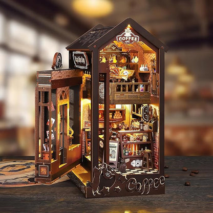 DIY Book Nook Kit, Miniature Dollhouse Bookshelf Insert - Image 5