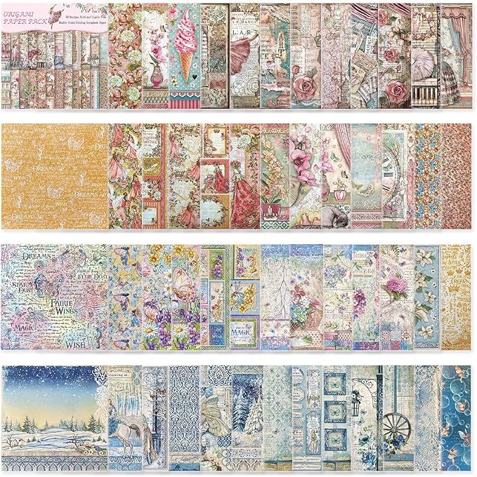 Origami Paper Kit 50 Sheets 70GSM 6 Inch Square Double Sided Color 50 Vivid by Bestartsuppliesforyou