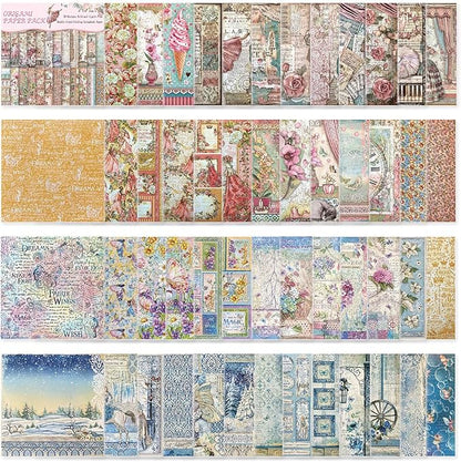 Origami Paper Kit 50 Sheets 70GSM 6 Inch Square Double Sided Color 50 Vivid by Bestartsuppliesforyou