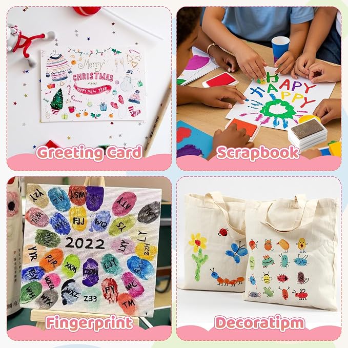 HAFFUZI Washable Stamp Pads for Kids, Ink Pads for Rubber Stamps, 8 Color - Image 5