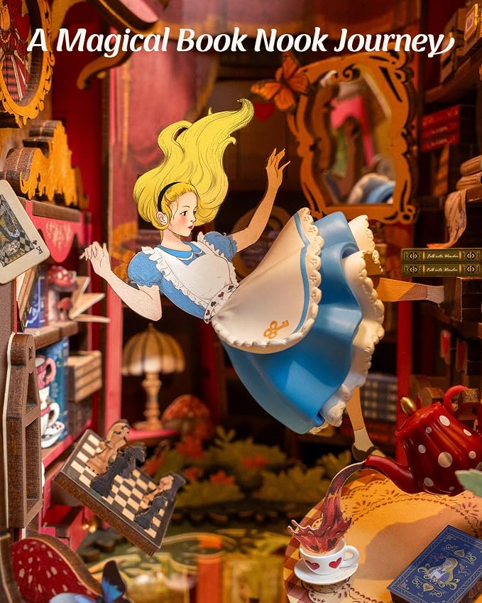ROBOTIME Book Nook Kit, Fairy Tale Princess DIY Miniature House Kit, Fall into - Image 9