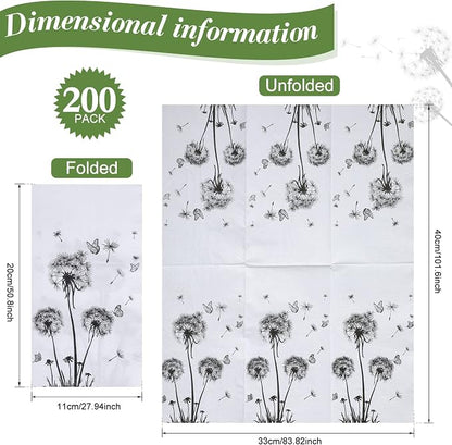 200 Sheets Dandelion Guest Towels Disposable - Image 2