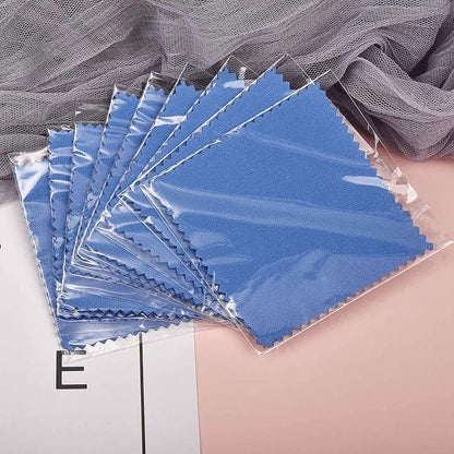 SEVENWELL 50pcs Jewelry Cleaning Cloth Dark Blue Polishing Cloth - Image 6