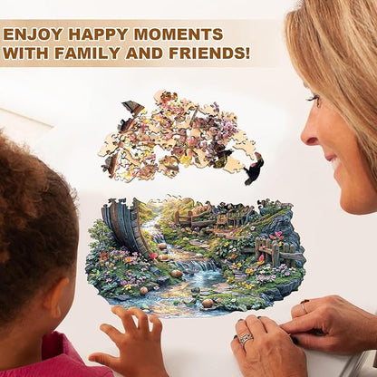 Wooden Puzzles for Adults, Spring Flower Wooden Jigsaw Puzzle for Adults - Image 5