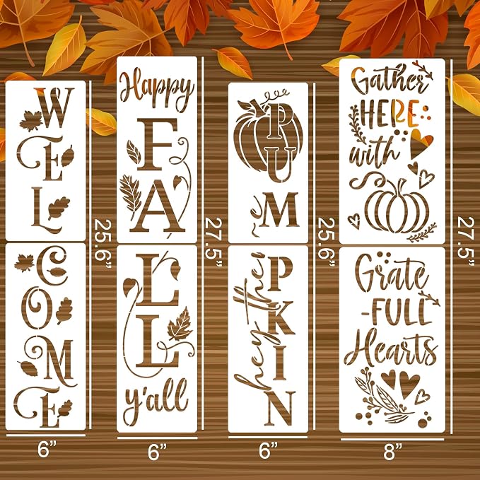 Fall Stencils for Painting on Wood Happy Fall Y’All Stencil Reusable Hey There - Image 2