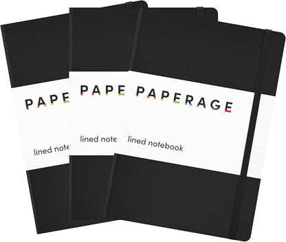 PAPERAGE Lined Journal Notebook, 3 Pack, 160 Pages, Medium 5.6 in x 8 in by PAPERAGE