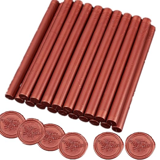 Red Gold Wax Seal Sticks, ONWINPOR 20pcs Waxs Sealing Sticks - Image 4