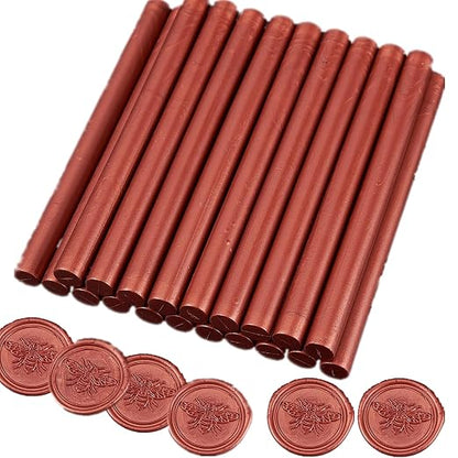 Red Gold Wax Seal Sticks, ONWINPOR 20pcs Waxs Sealing Sticks - Image 4
