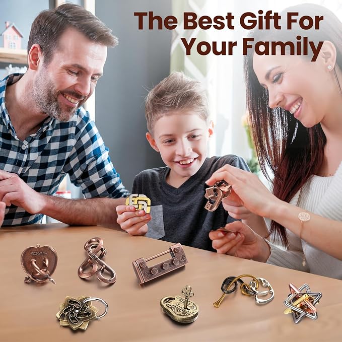 Wettarn 9 Pcs Metal Brain Teaser Puzzles Teaser 3D Steel Puzzle - Image 4