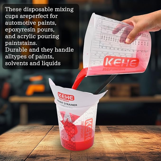 60 PACK Paint Mixing Cups by KEHE REFINISH, 38 oz, Disposable or Reusable - Image 2